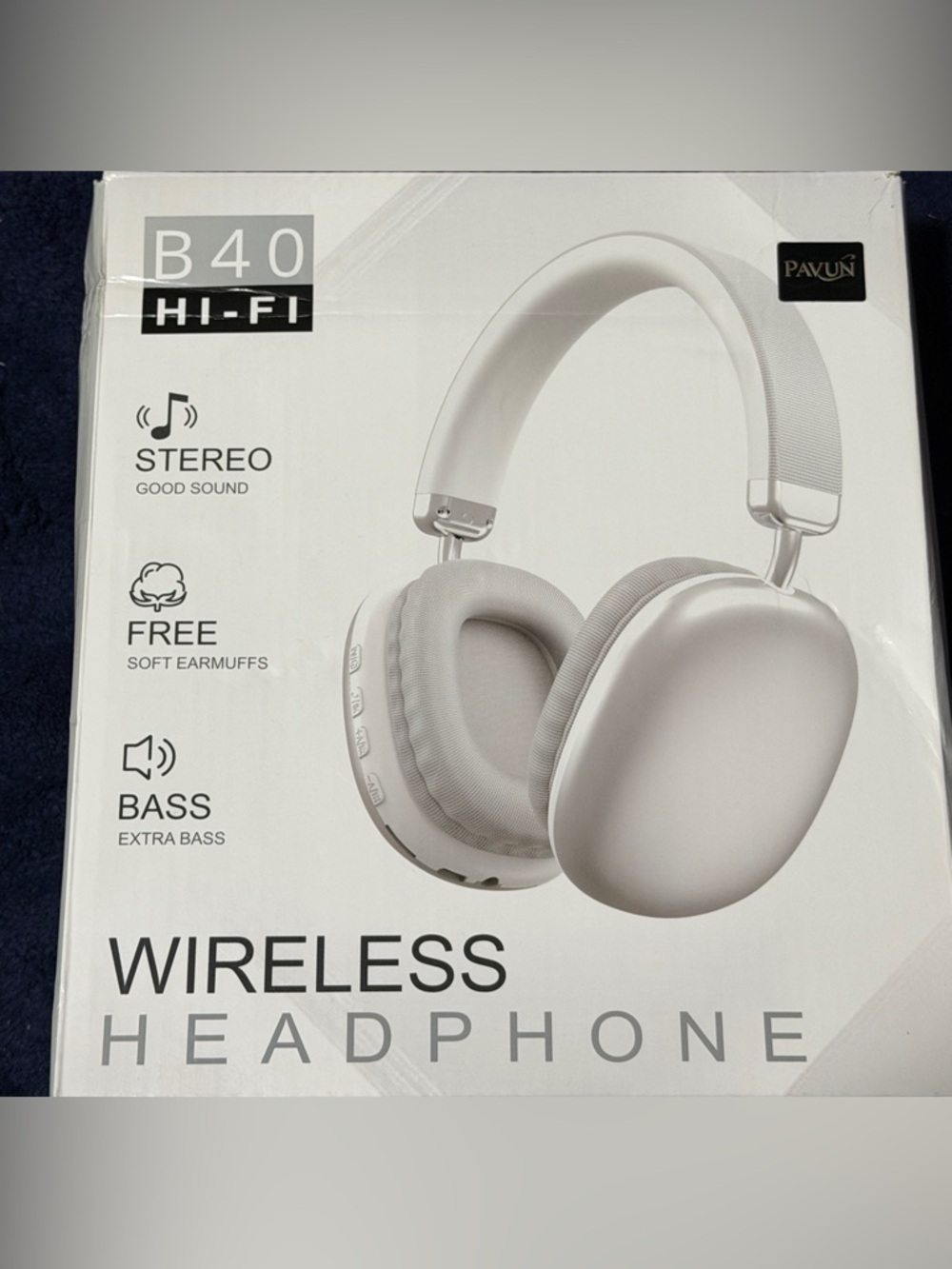 B40 White Wireless Over-Ear Headphones